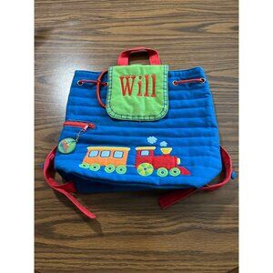 Stephen Joseph adjustable strap backpack with trains and the name Will